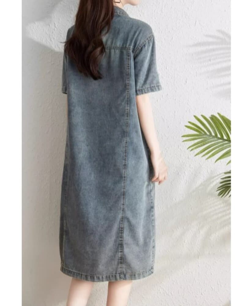 イエベ春/イエベ秋服 ヴィンテージライク デニムワンピース