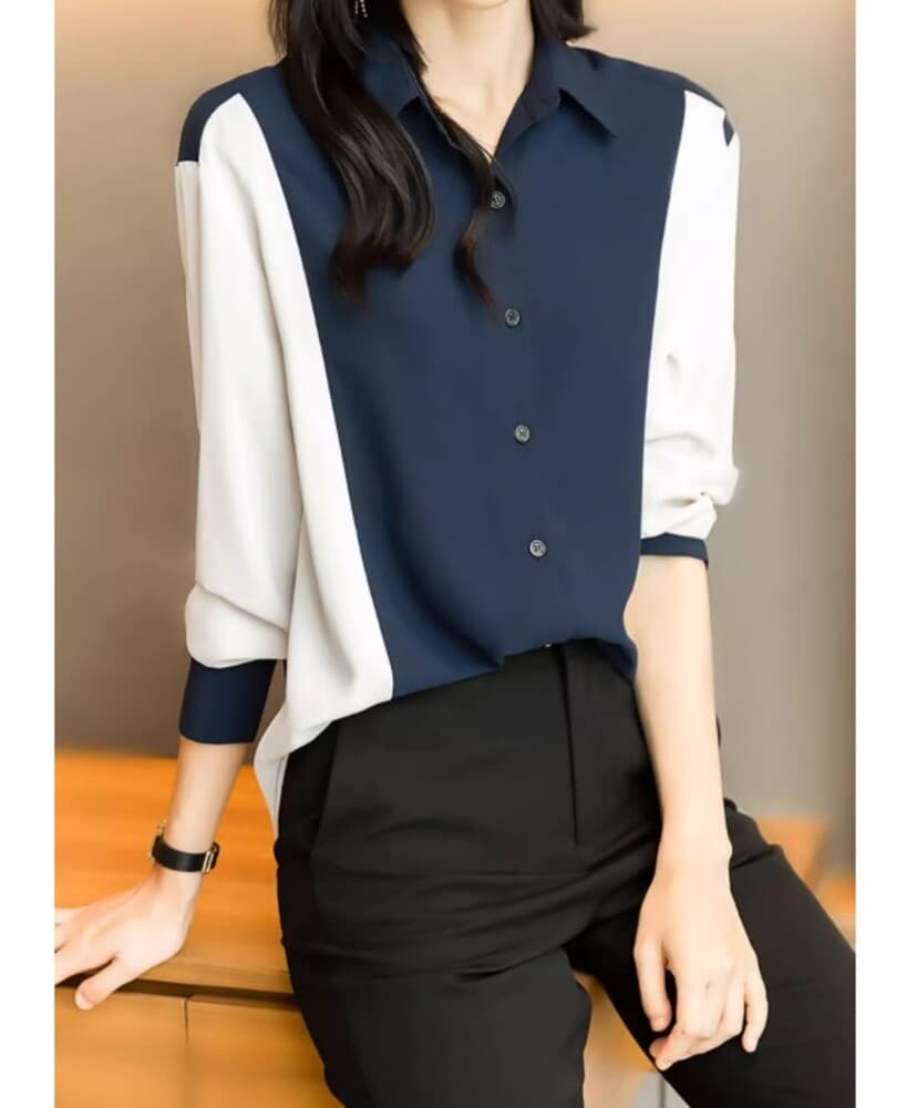 イエベ秋服 バイカラーYシャツ