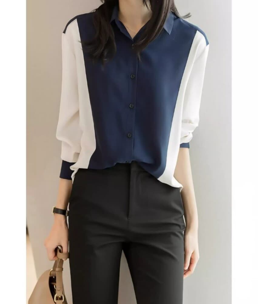 イエベ秋服 バイカラーYシャツ