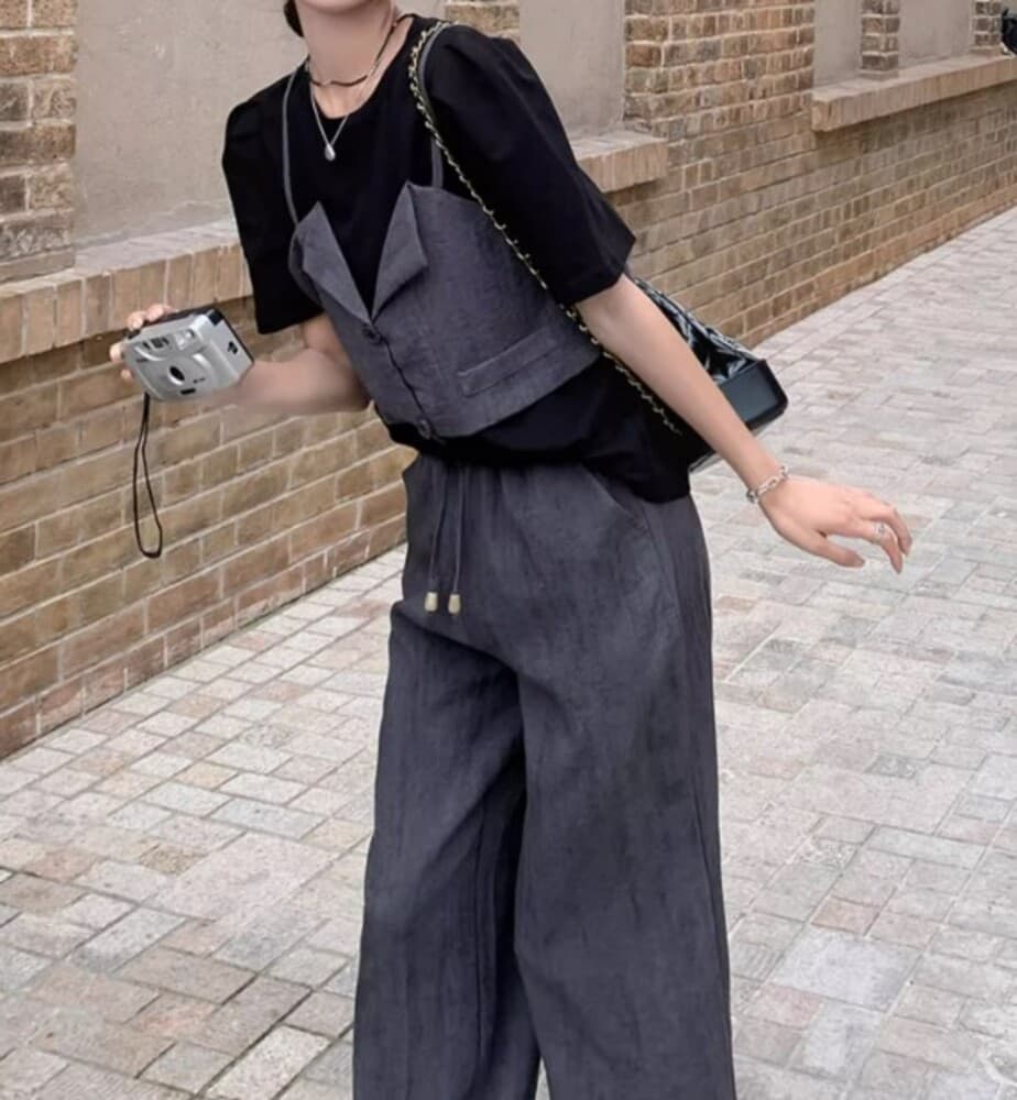 イエベ秋服 サロペット風セットアップ