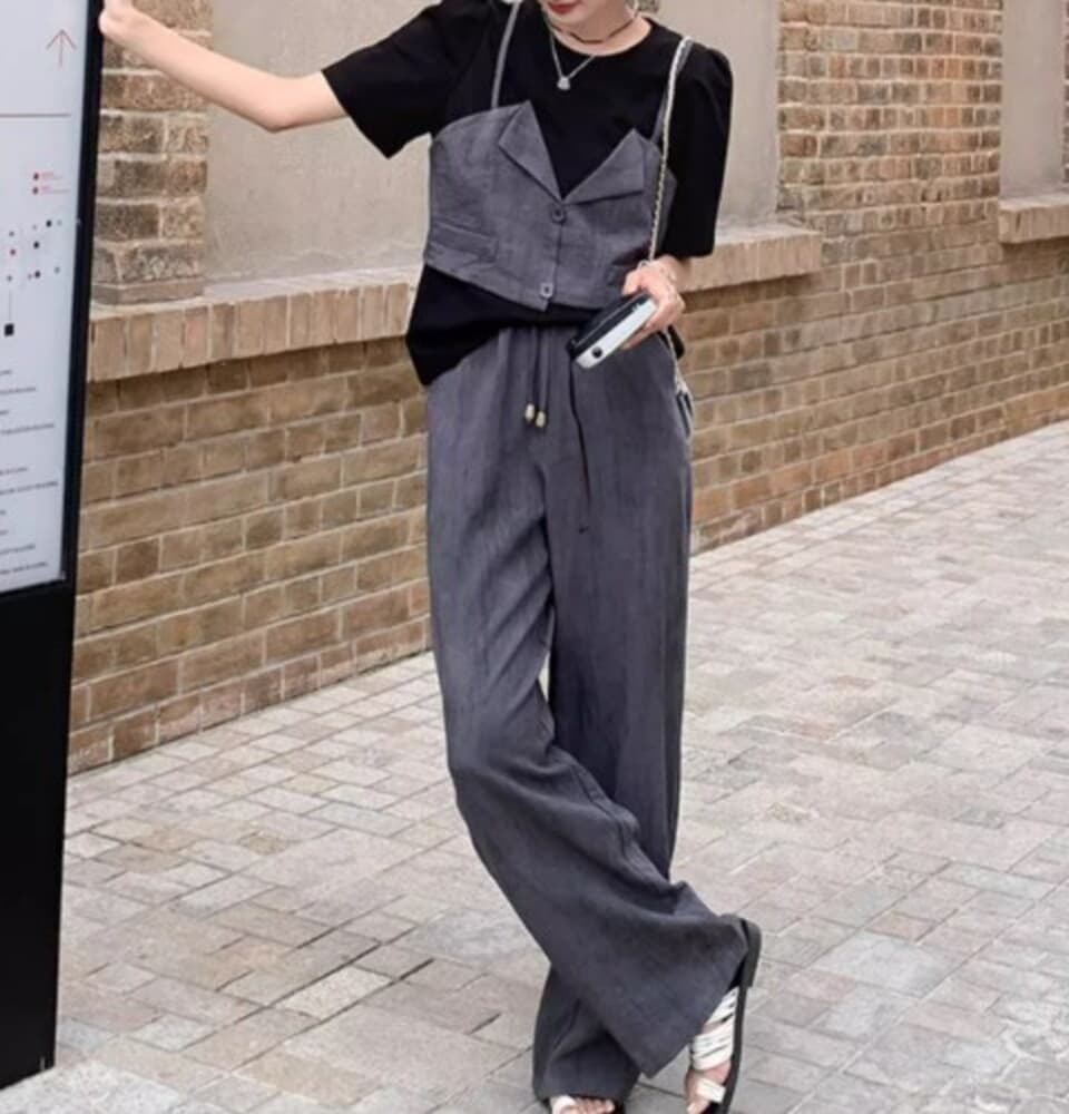 イエベ秋服 サロペット風セットアップ