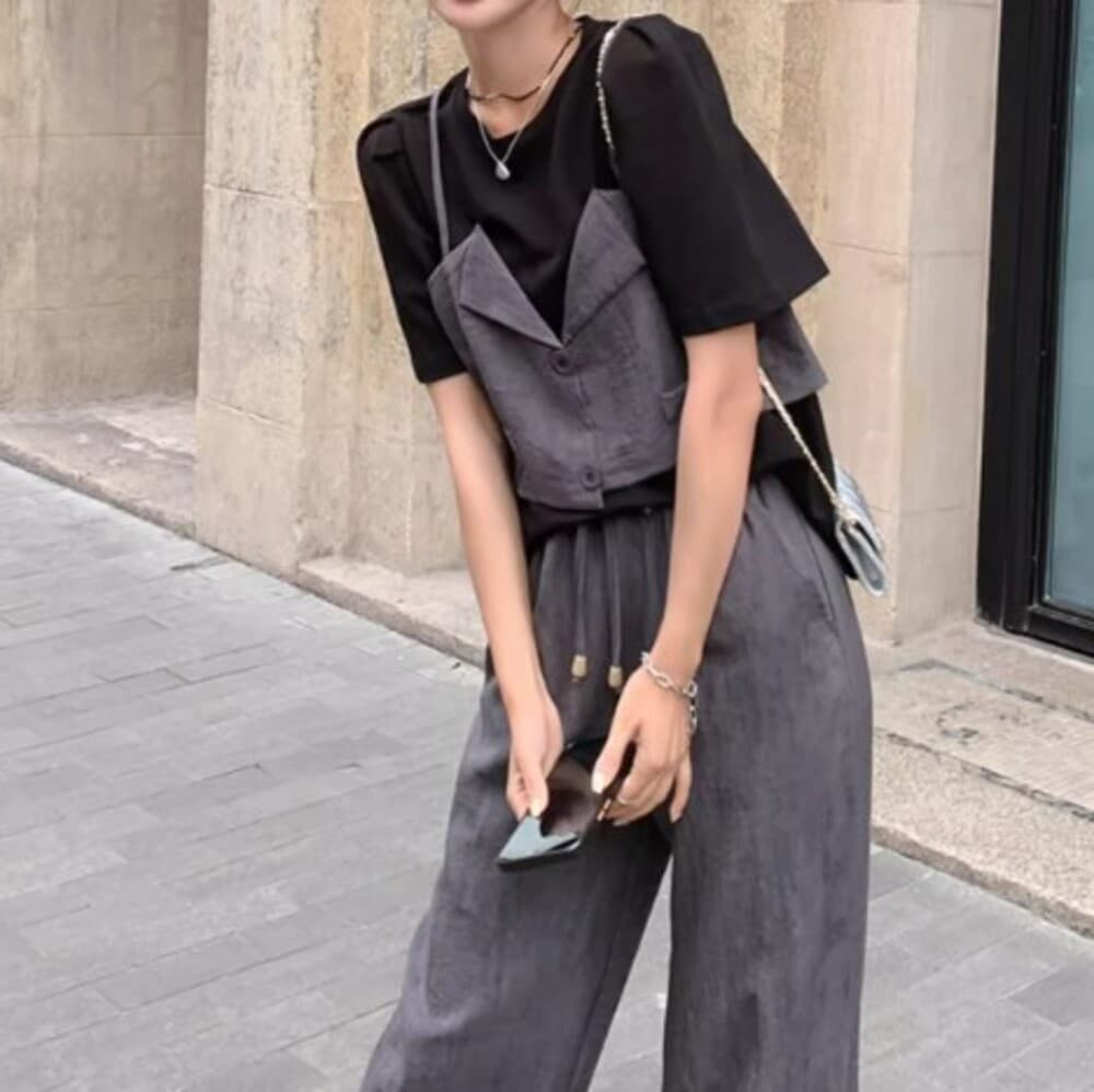 イエベ秋服 サロペット風セットアップ