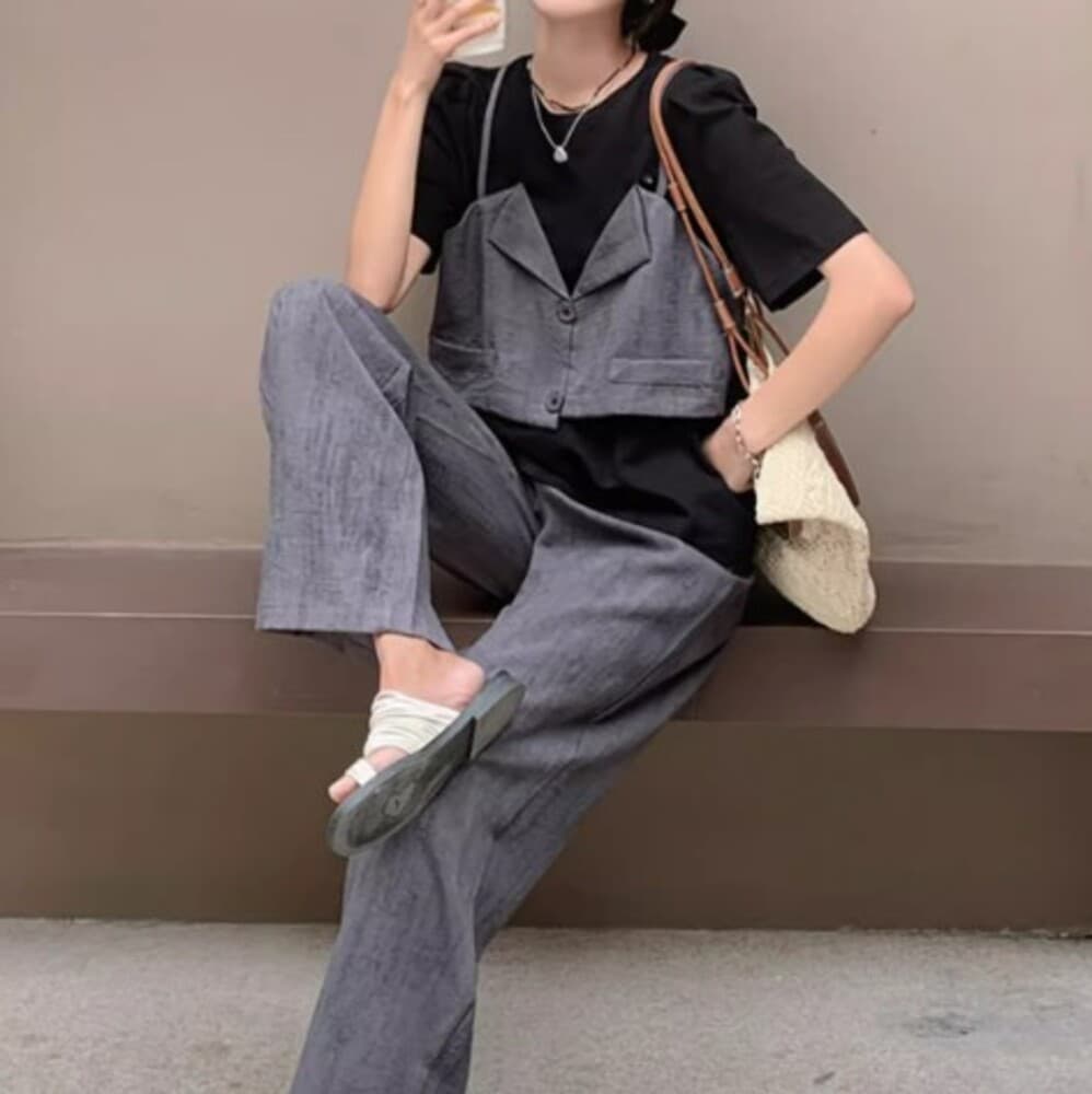 イエベ秋服 サロペット風セットアップ