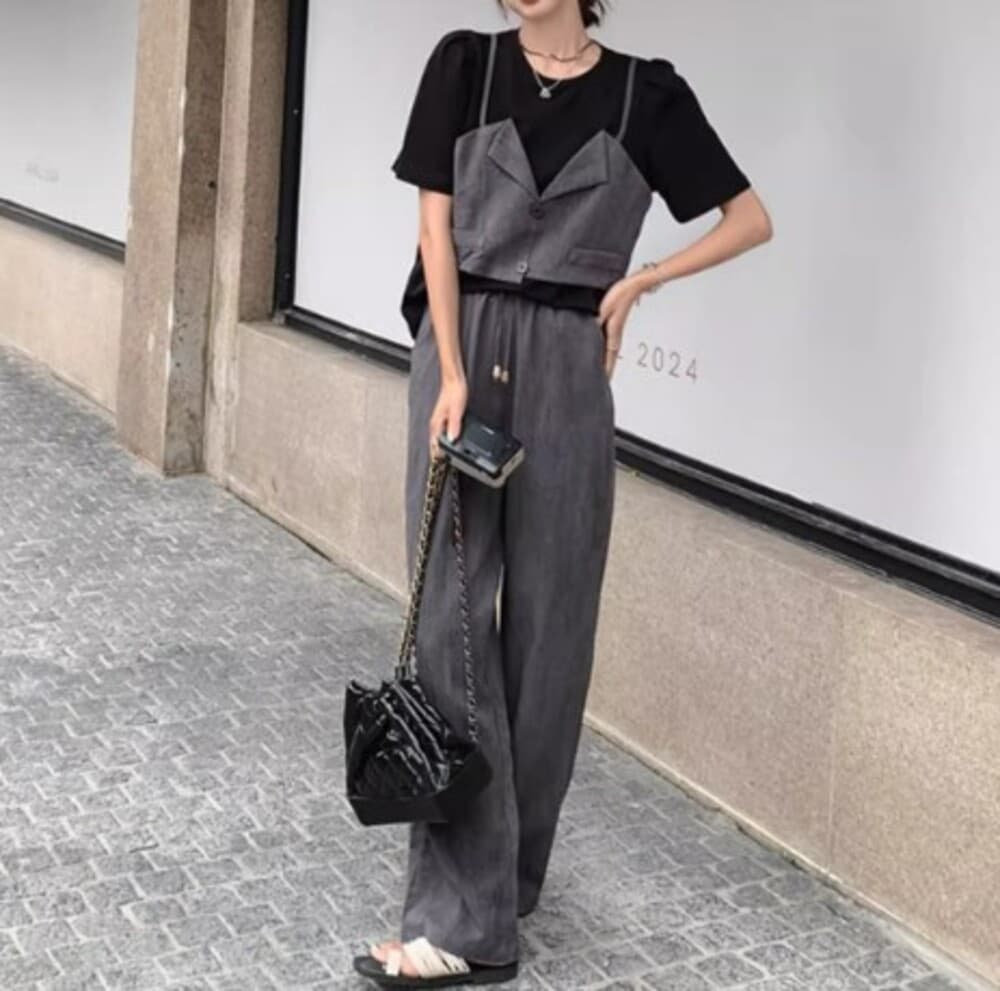 イエベ秋服 サロペット風セットアップ
