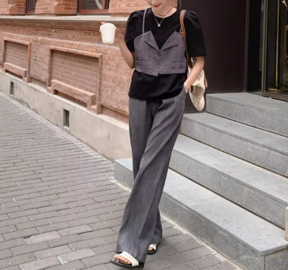 イエベ秋服 サロペット風セットアップ