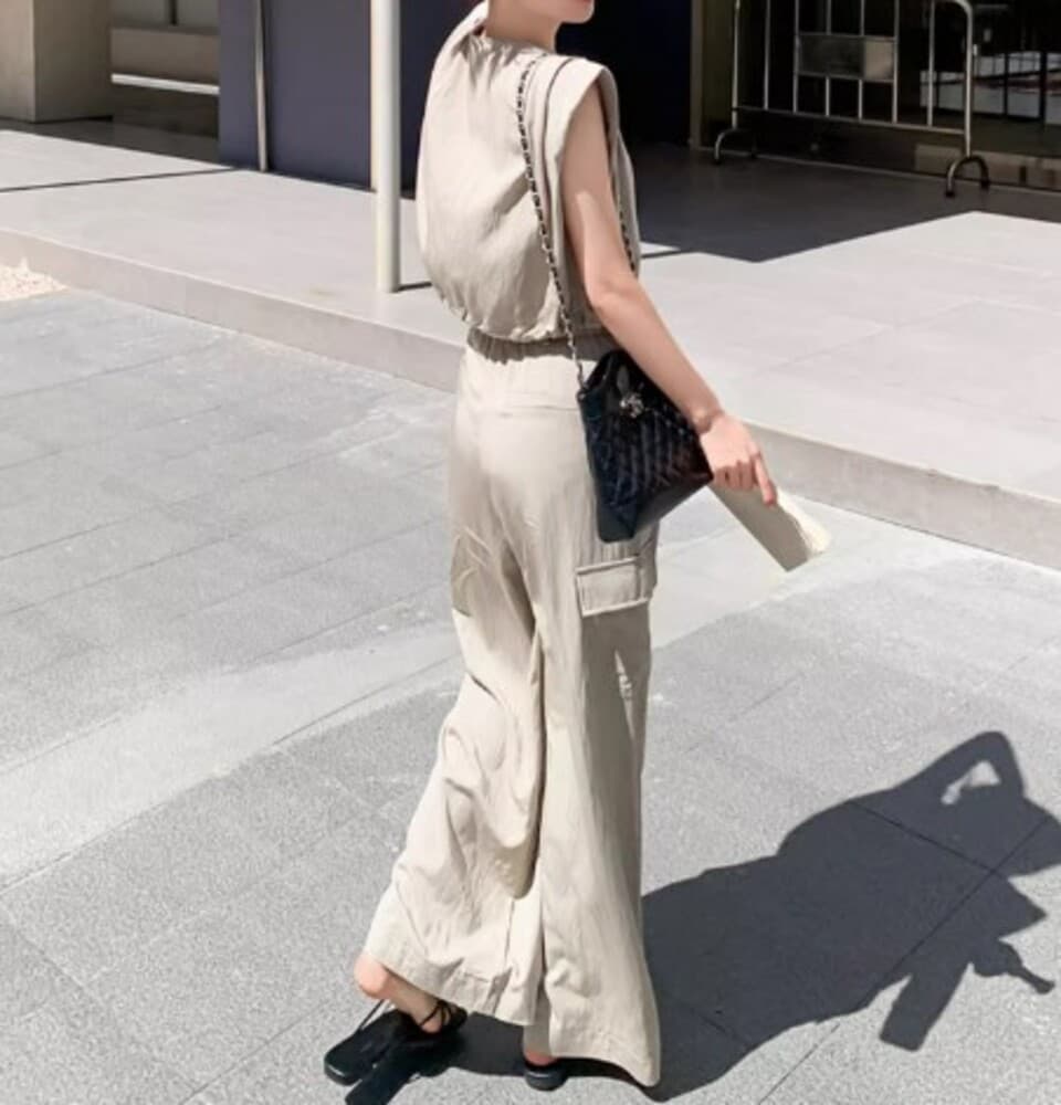 イエベ春/イエベ秋服 フレンチノースリーブパンツセットアップ