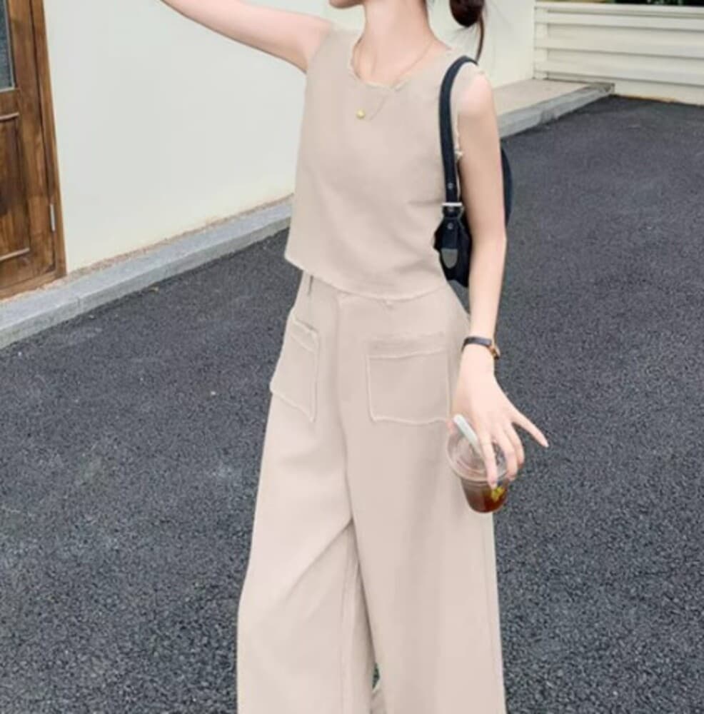 イエベ春/イエベ秋服 ノースリーブデニム セットアップ