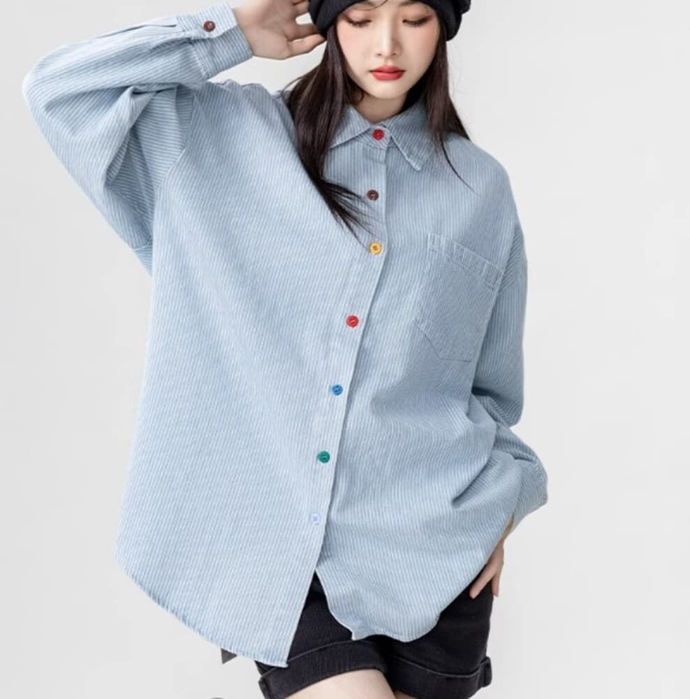 イエベ春服 カラーボタンシャツ