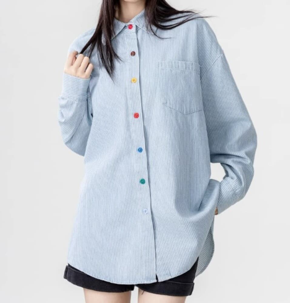 イエベ春服 カラーボタンシャツ