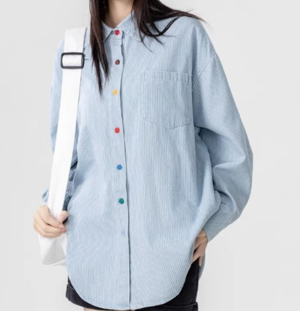 イエベ春服 カラーボタンシャツ
