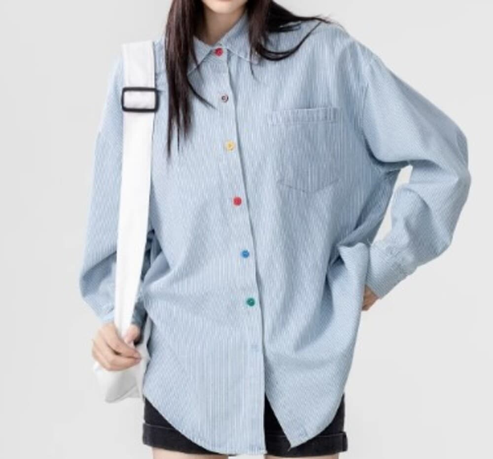 イエベ春服 カラーボタンシャツ