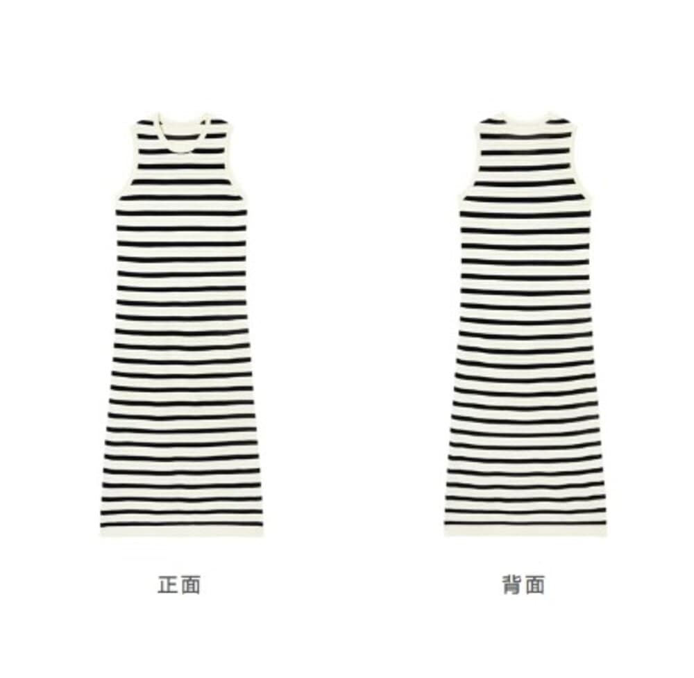 イエベ秋服 ボーダーロングワンピース