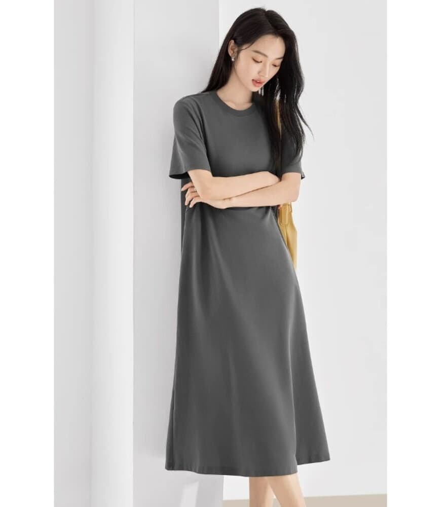 イエベ春/イエベ秋服 シンプルロングワンピース