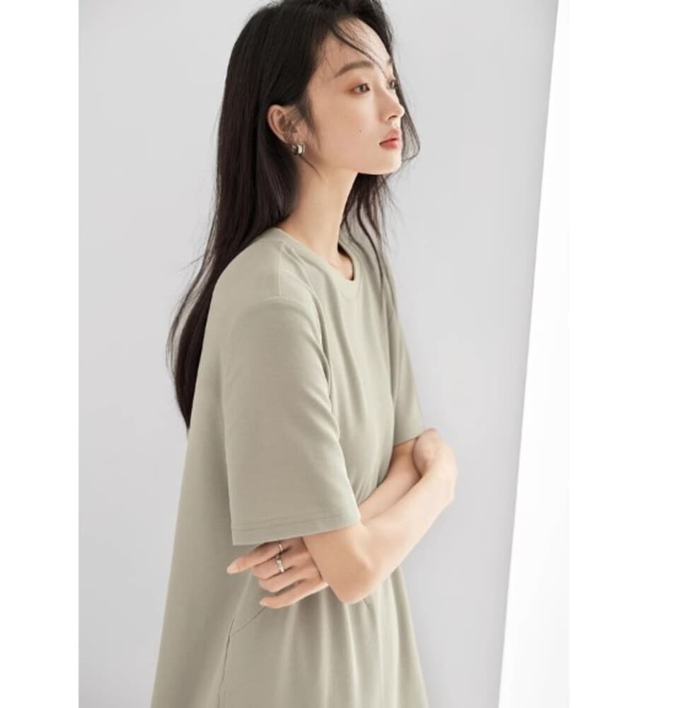 イエベ春/イエベ秋服 シンプルロングワンピース