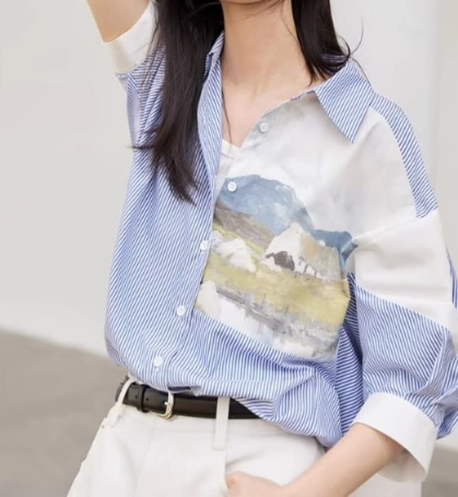 イエベ秋服 デザインYシャツ