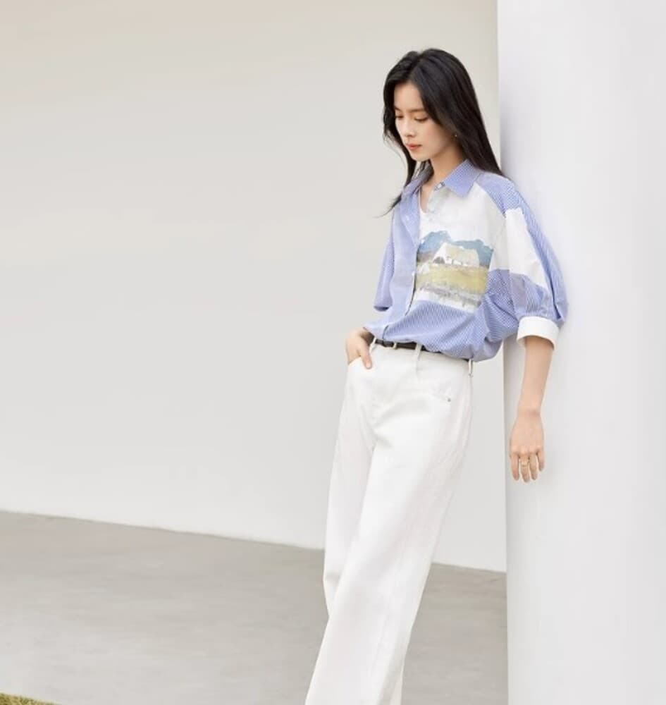 イエベ秋服 デザインYシャツ