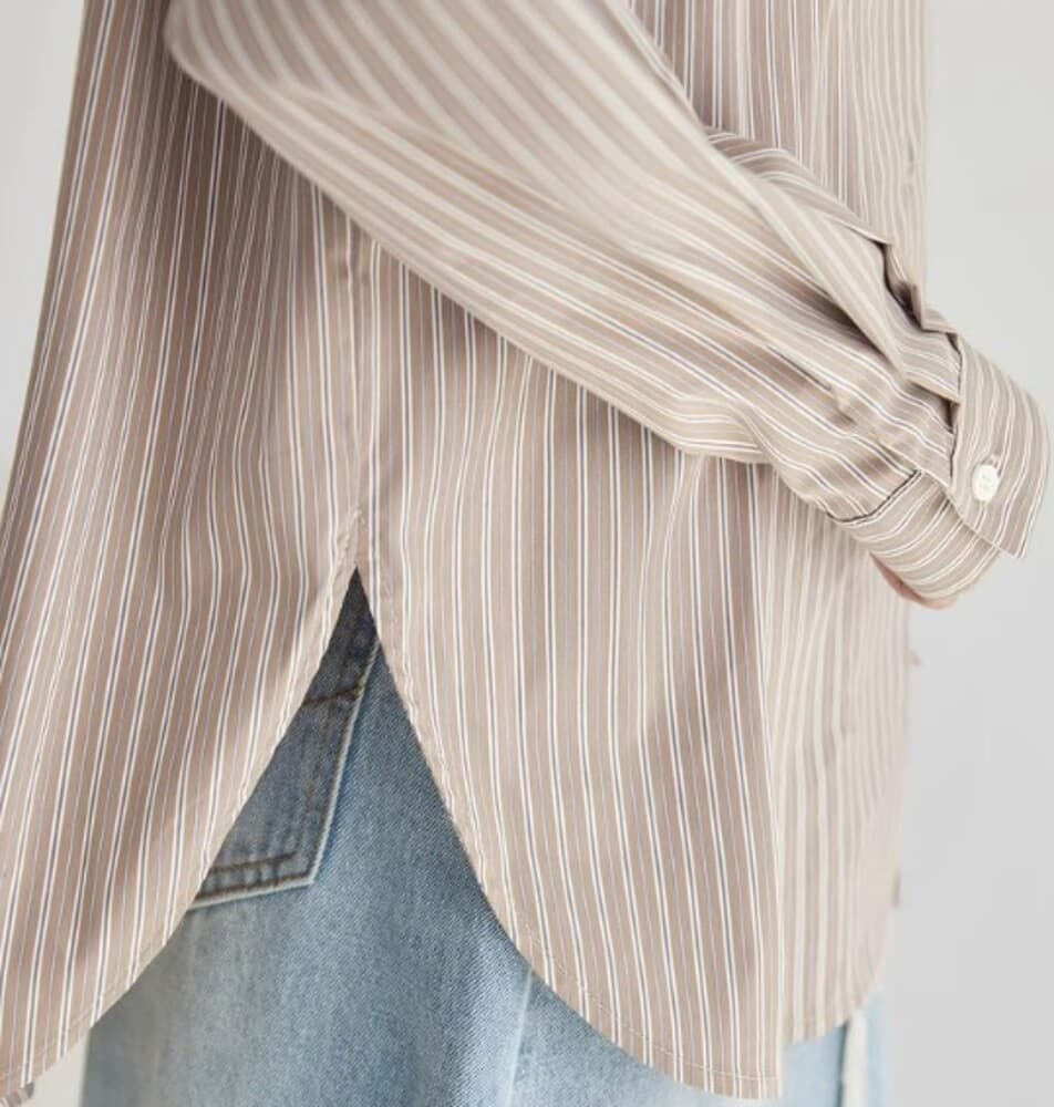イエベ春/イエベ秋服 ストライプルーズシャツ