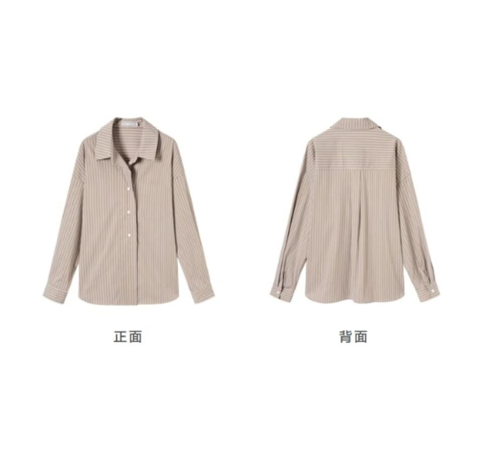 イエベ春/イエベ秋服 ストライプルーズシャツ