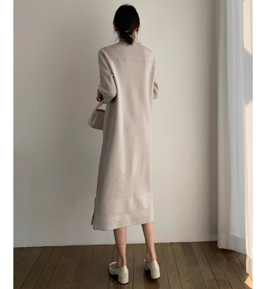 イエベ春/イエベ秋服 ニットロングワンピース