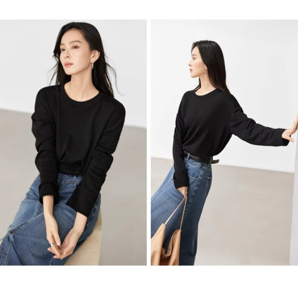 イエベ春服 シンプルトレーナー