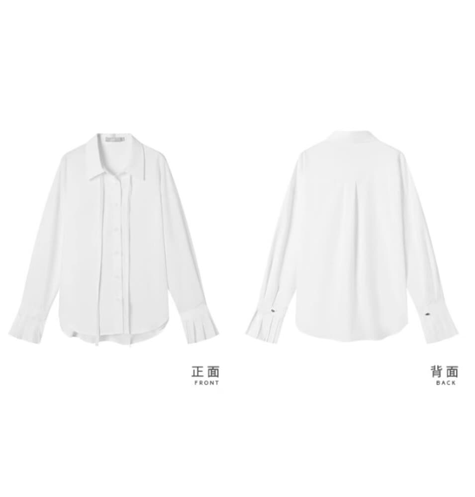 イエベ春服 裾フリルデザインシャツ