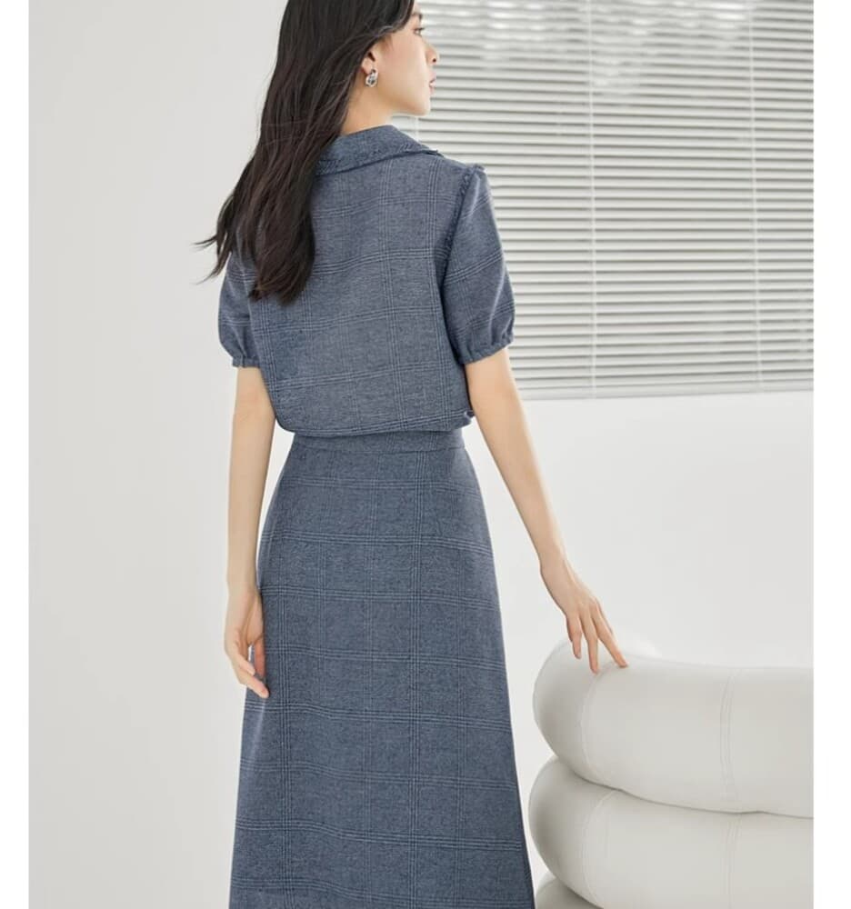 イエベ春/イエベ秋服 半袖ポロシャツ×ロングスカートセットアップ