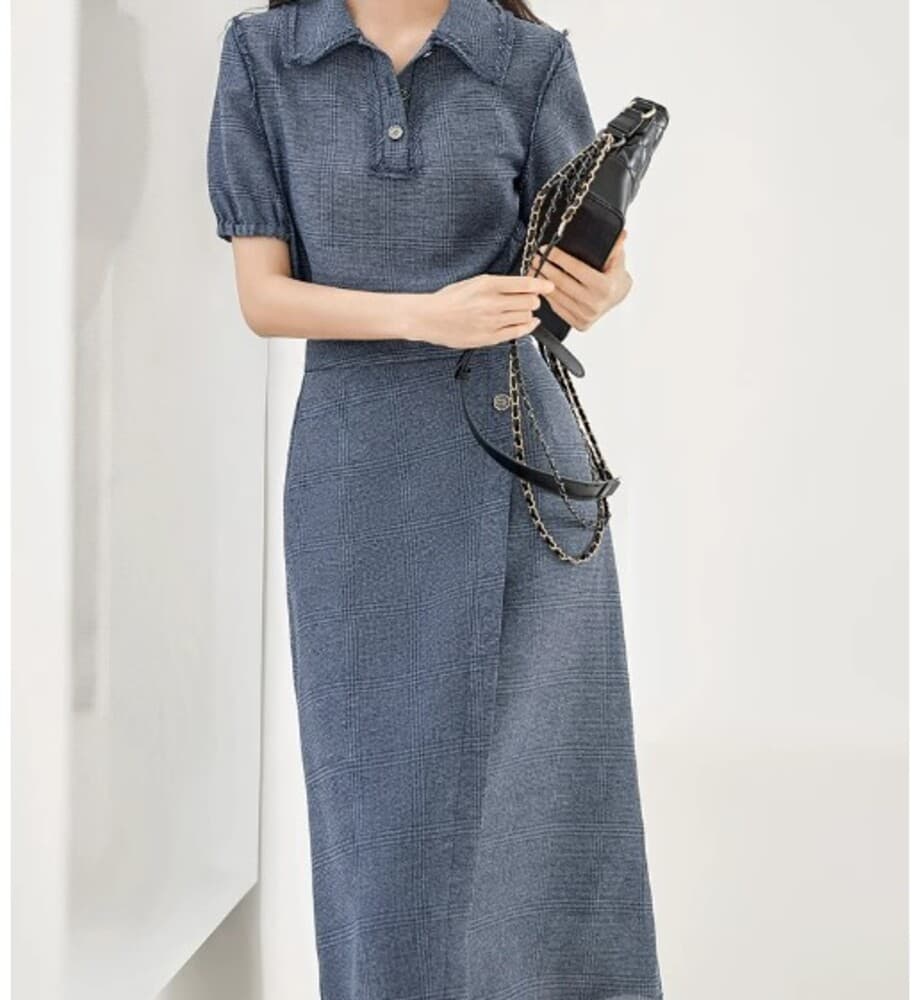 イエベ春/イエベ秋服 半袖ポロシャツ×ロングスカートセットアップ