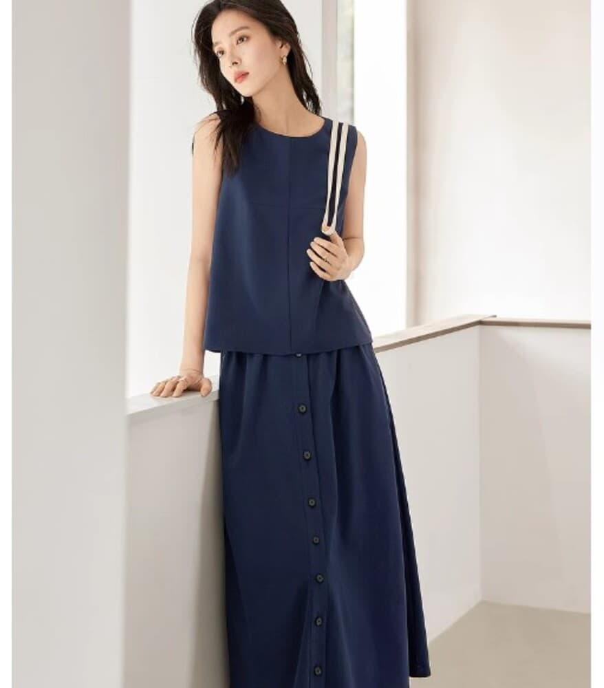 イエベ春/イエベ秋服 ノースリーブ×スカートセットアップ