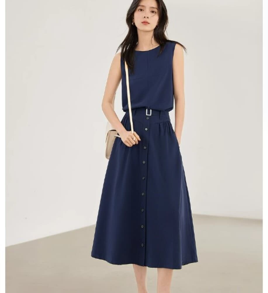 イエベ春/イエベ秋服 ノースリーブ×スカートセットアップ