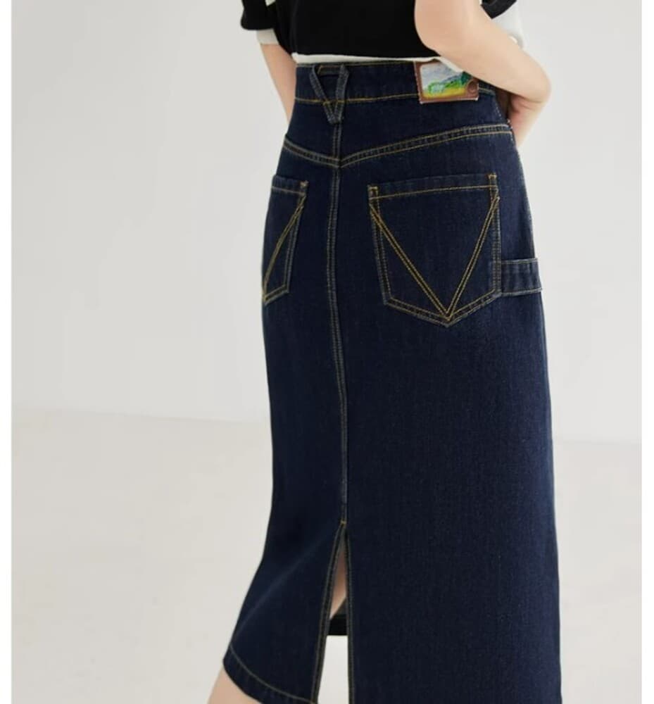 イエベ春/イエベ秋服 アシンメトリーデニムスカート