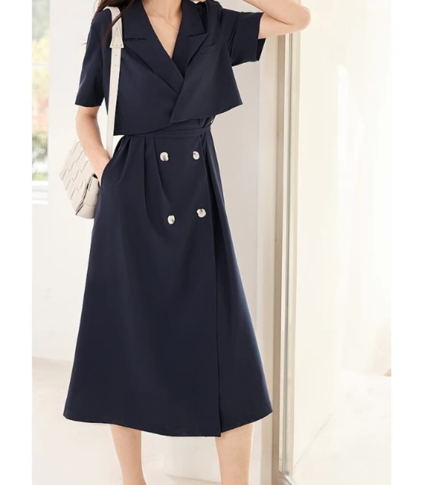 イエベ春/イエベ秋服 セットアップ風ワンピース
