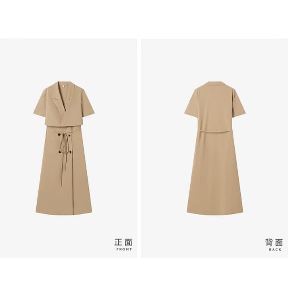 イエベ春/イエベ秋服 セットアップ風ワンピース