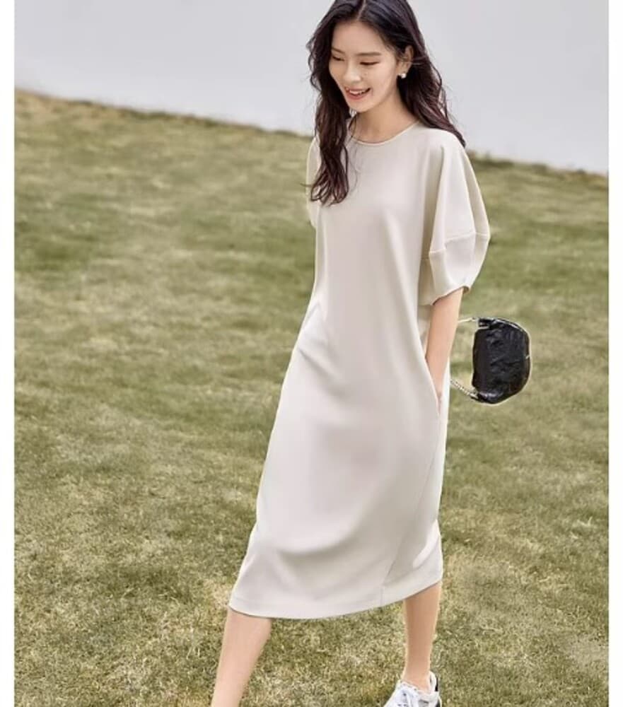 イエベ春/イエベ秋服 フレンチミドルワンピース
