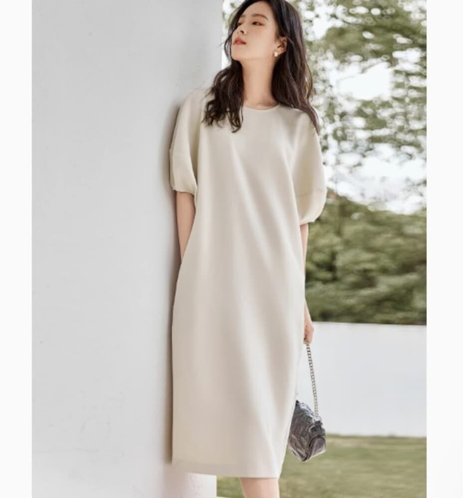 イエベ春/イエベ秋服 フレンチミドルワンピース