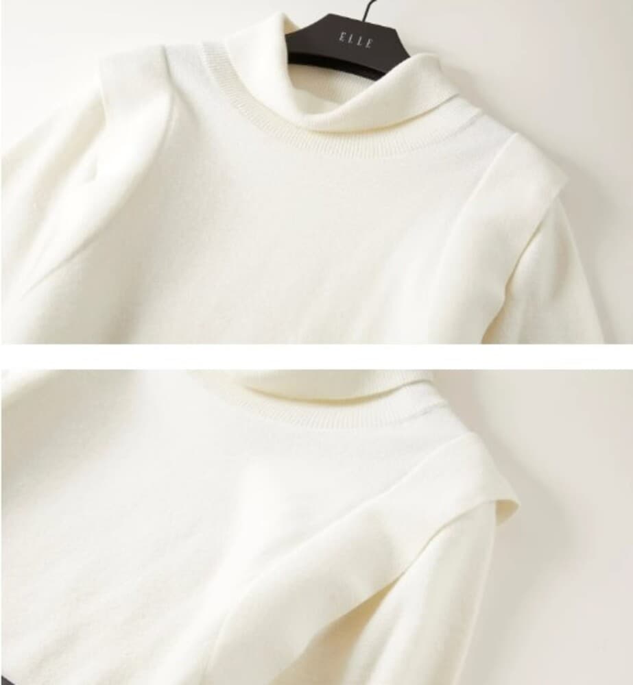 イエベ春/イエベ秋服 タートルネックニットワンピース