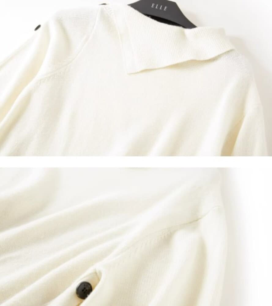 イエベ春/イエベ秋服 ボタンニットワンピース