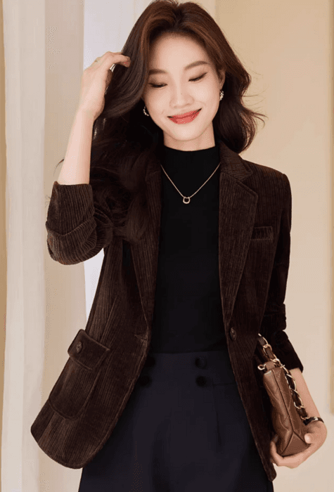 イエベ秋服 コーデュロイスリムジャケット