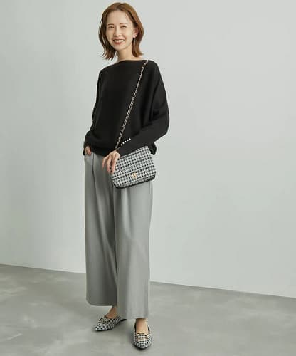 イエベ春/イエベ秋服 パール袖ニットプルオーバー