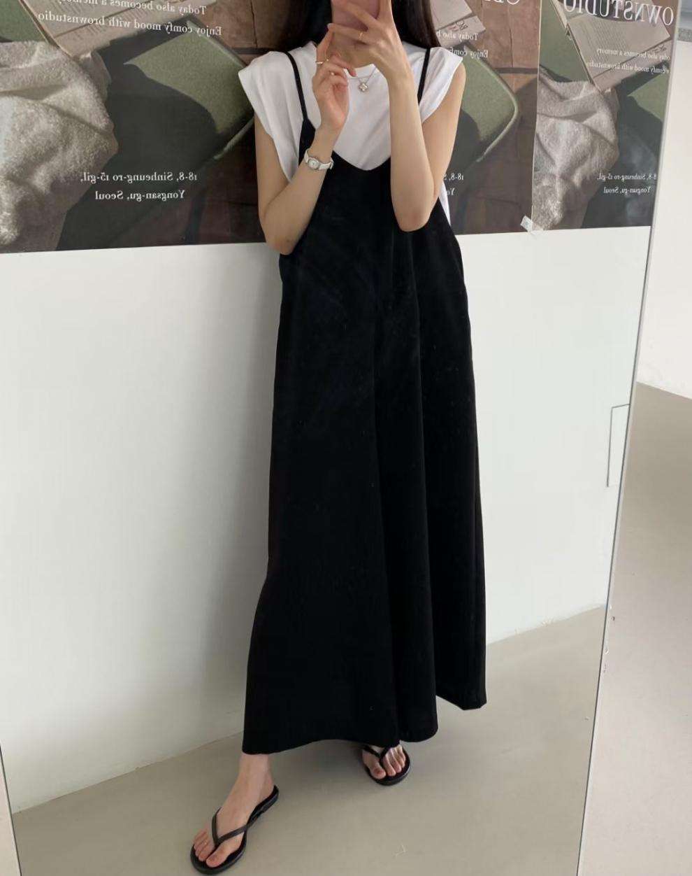 イエベ春/イエベ秋服 シンプル優雅なキャミワンピース