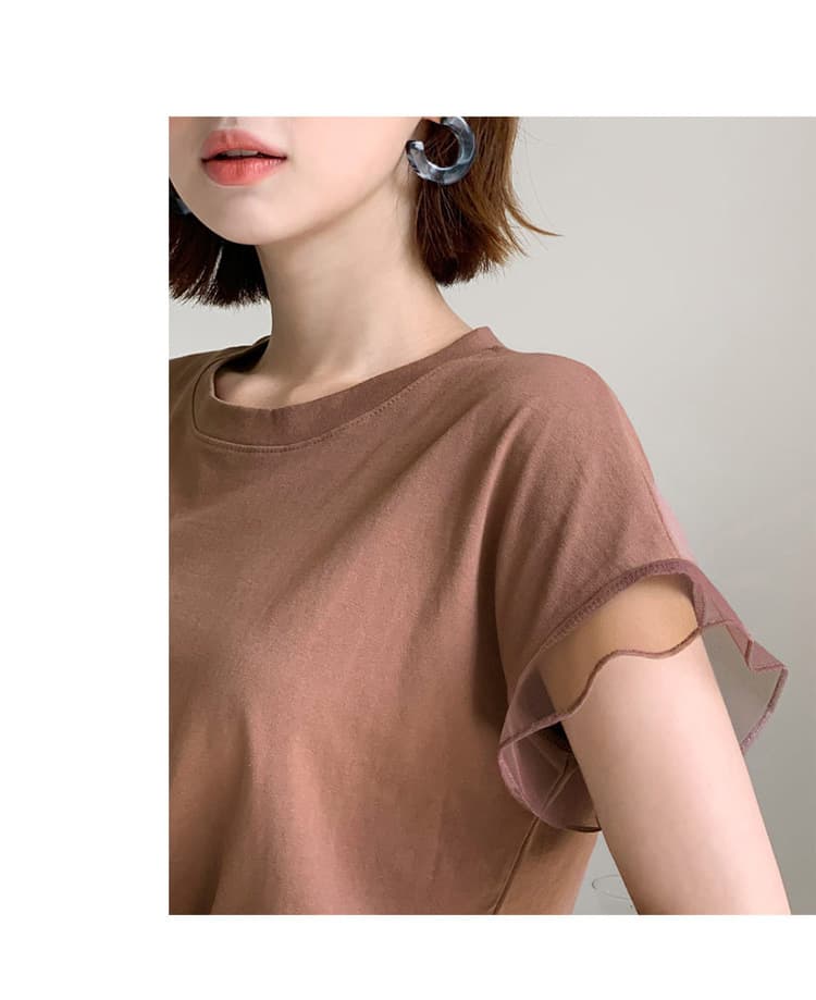 イエベ春/イエベ秋服 透かし袖クラシカルTシャツ