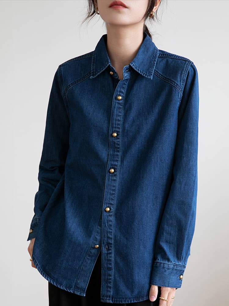 イエベ春/イエベ秋服 上質デニム クラシックシャツ