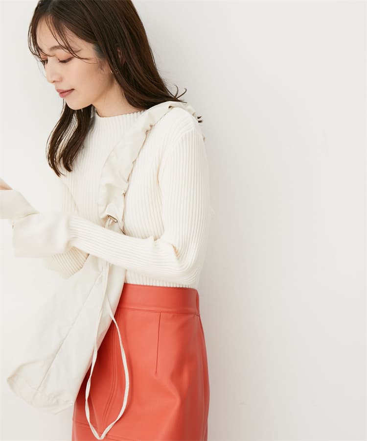 イエベ春/イエベ秋服 リブ編みタートルネック