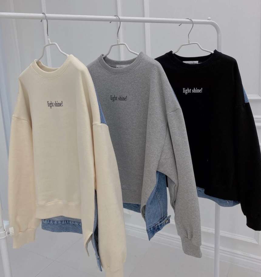 イエベ春/イエベ秋服 デニム切替バイカラートレーナー