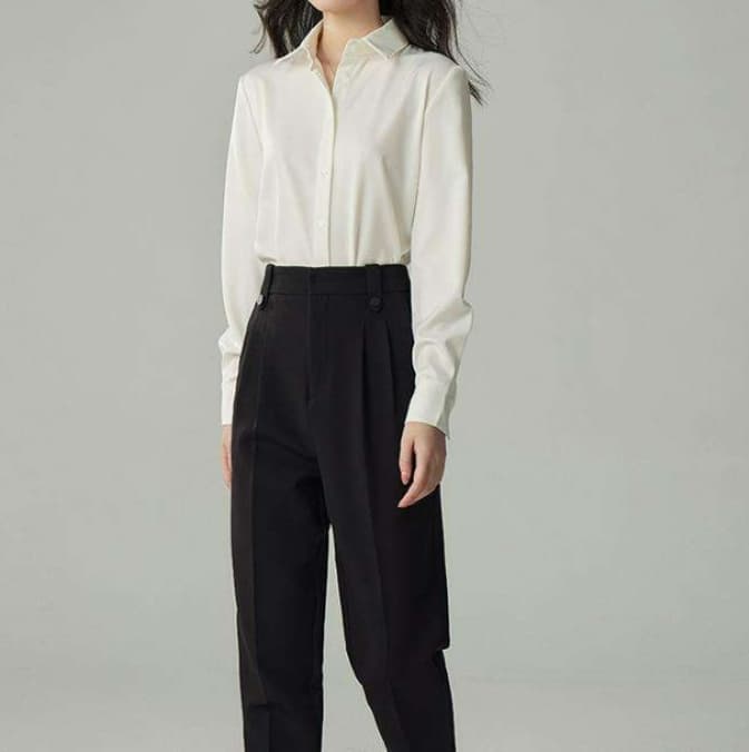 イエベ春服 上品シルエット オフィスシャツ