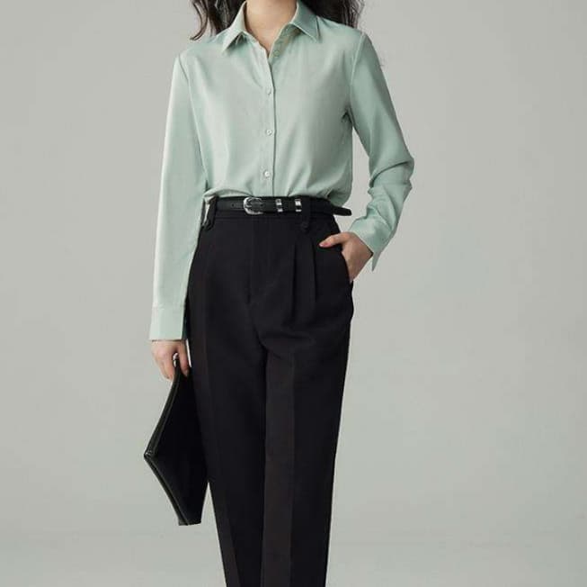 イエベ春服 上品シルエット オフィスシャツ