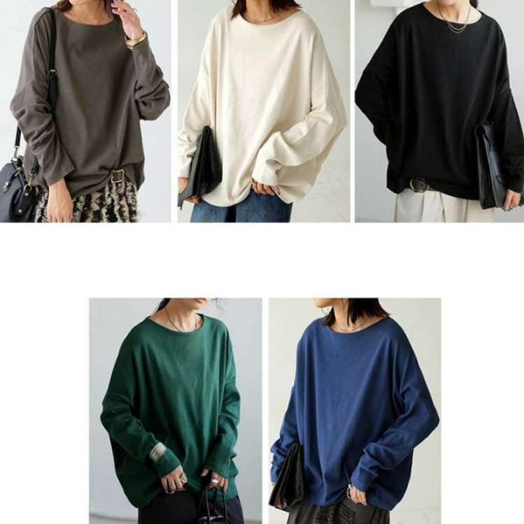 イエベ春/イエベ秋服 ゆったりオーバーサイズスウェットT