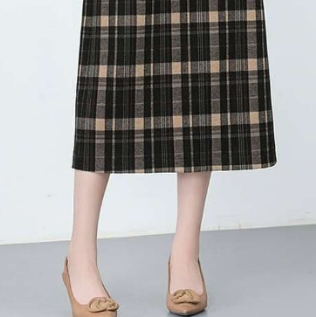 イエベ秋服 チェック柄プリーツロングスカート
