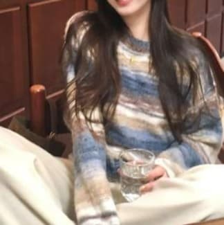 イエベ春/イエベ秋服 ふんわり優美なボーダーニット