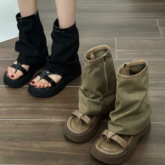 イエベ秋服 ソックスサンダルブーツ