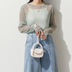 イエベ春/イエベ秋服 シアーメッシュブラウス